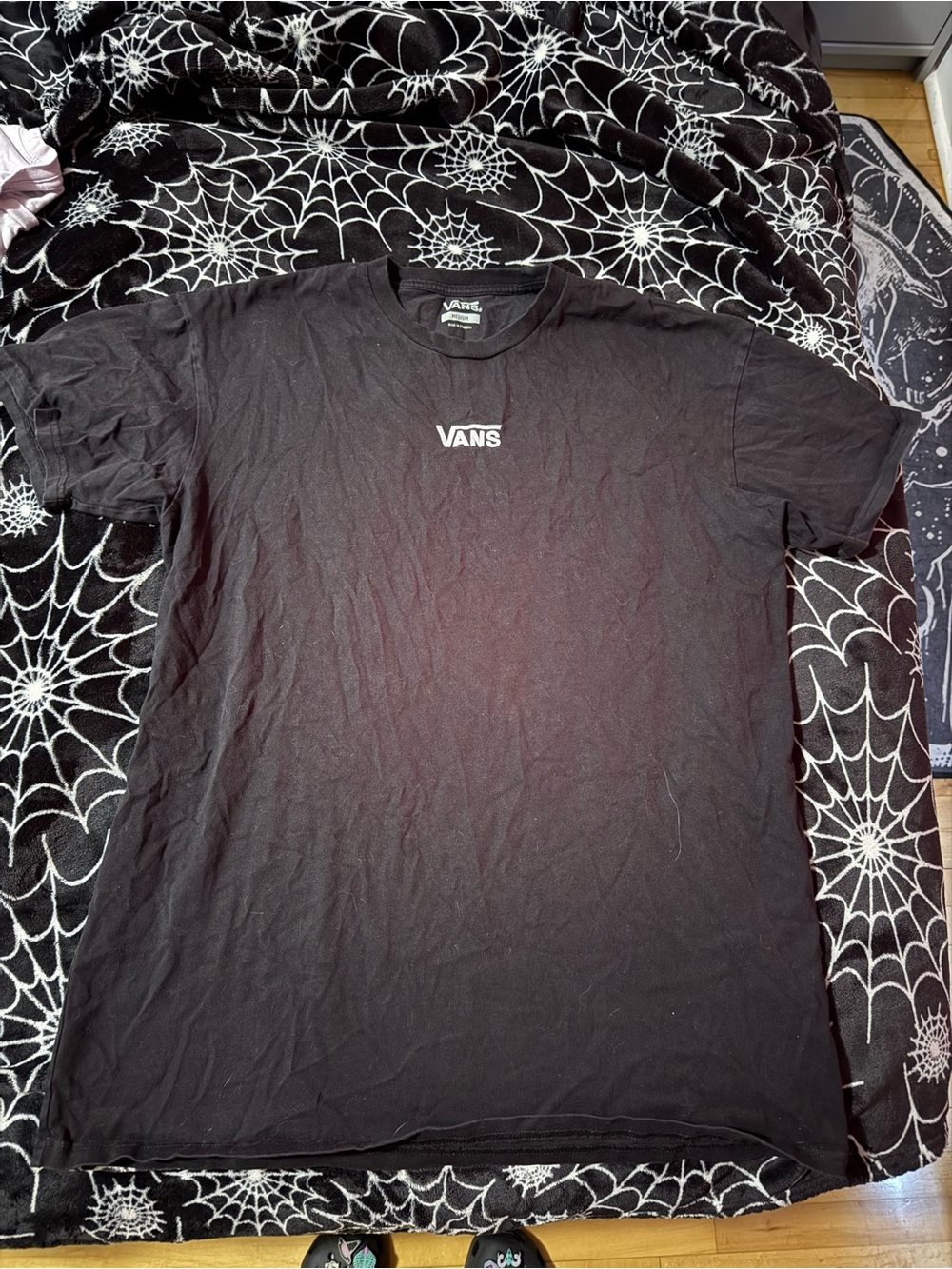 Vans Black Mini T-Shirt Dress with Small White Logo